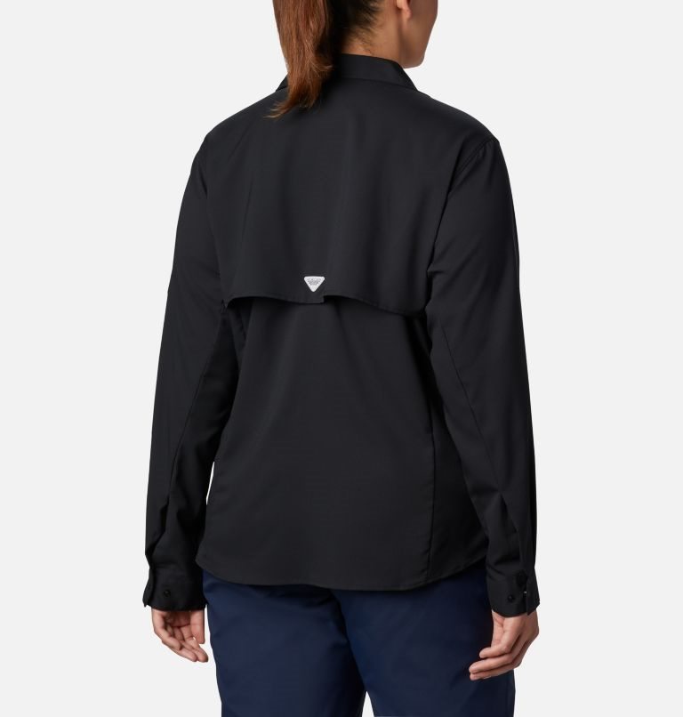 Women's Columbia PFG Tamiami II Long Sleeve Shirts Black | Plus Size CA-Q1A40